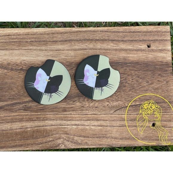 Luna Moon Sailormoon Car Coasters 2 Pack - Picture 5 of 12